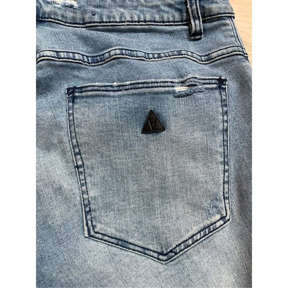 Abrand Jeans Mens 36x32 A Dropped Skinny Denim Stretch Ripped Knee